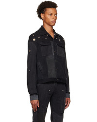 Spencer Badu Black Upcycled Denim Jacket