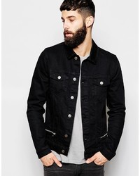 Asos Brand Denim Jacket With Zip Detail