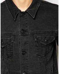 Asos Brand Slim Fit Denim Jacket In Black
