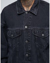 Asos Denim Jacket In Oversized Fit With Black Wash