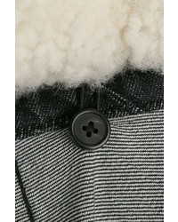 Ami Denim Jacket With Detachable Textured Collar