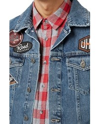 Topman Denim Jacket With Patches