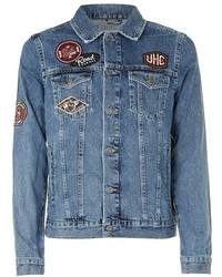 Topman Denim Jacket With Patches