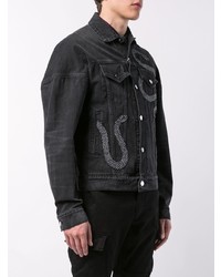 Amiri Embroidered Snake Denim Jacket
