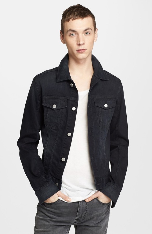 black jean jacket short