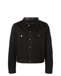 Saint Laurent Leather Collar Denim Jacket