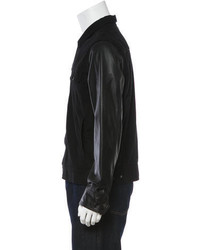 rag & bone Leather Paneled Denim Jacket