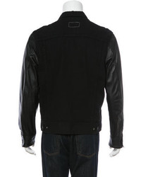 rag & bone Leather Paneled Denim Jacket