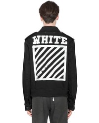 Off-White Stripes Printed Cotton Denim Jacket