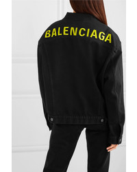 Balenciaga Oversized Embroidered Denim Jacket
