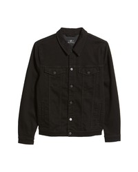 7 For All Mankind Perfect Jean Jacket In Rinse Black At Nordstrom