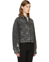 R 13 R13 Black Denim Trucker Jacket