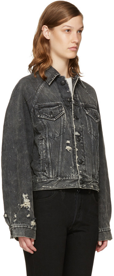 R 13 R13 Black Denim Trucker Jacket, $253 | SSENSE | Lookastic