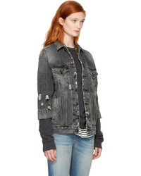 R 13 R13 Black Oversized Denim Trucker Jacket 342 SSENSE