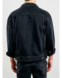 Topman Black Oversized Denim Western Jacket