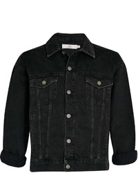 Topman Black Oversized Denim Western Jacket