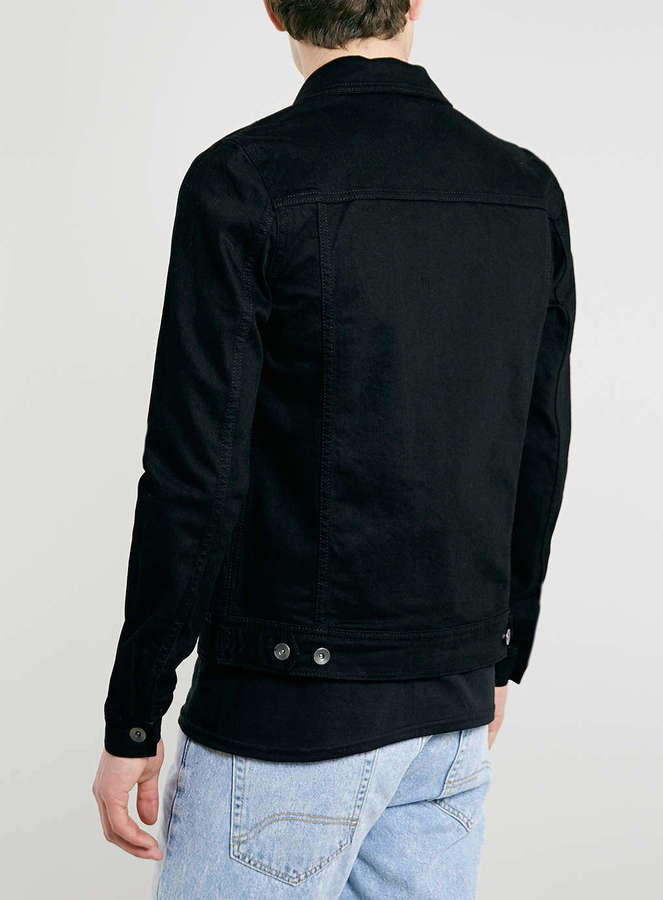 Topman Black Stretch Skinny Denim Western Jacket, $85 | Topman | Lookastic