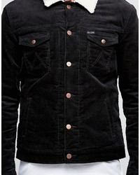 Wrangler Black Fleece Lined Denim Jacket