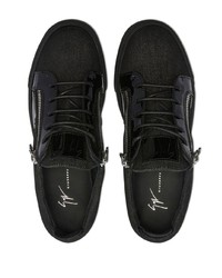 Giuseppe Zanotti Denim Panelled Low Top Sneakers