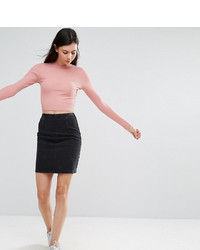 Asos Tall Asos Tall Denim Mini Skirt In Washed Black