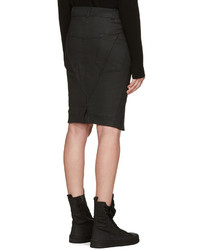 Haider Ackermann Black Asymmetric Denim Miniskirt