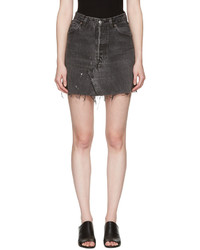 RE/DONE Black Denim High Rise Miniskirt