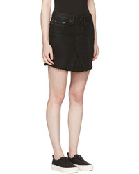 6397 Black Denim Miniskirt