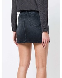 Saint Laurent Faded Denim Mini Skirt