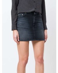 Saint Laurent Faded Denim Mini Skirt