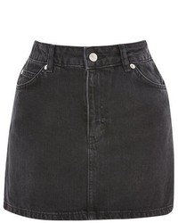 Topshop Moto Black Denim Mini Skirt
