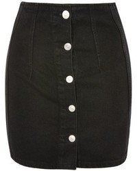 Topshop Moto Button Front Denim Mini Skirt