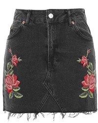 Topshop Rose Denim Miniskirt