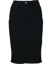 Black Denim Pencil Skirt