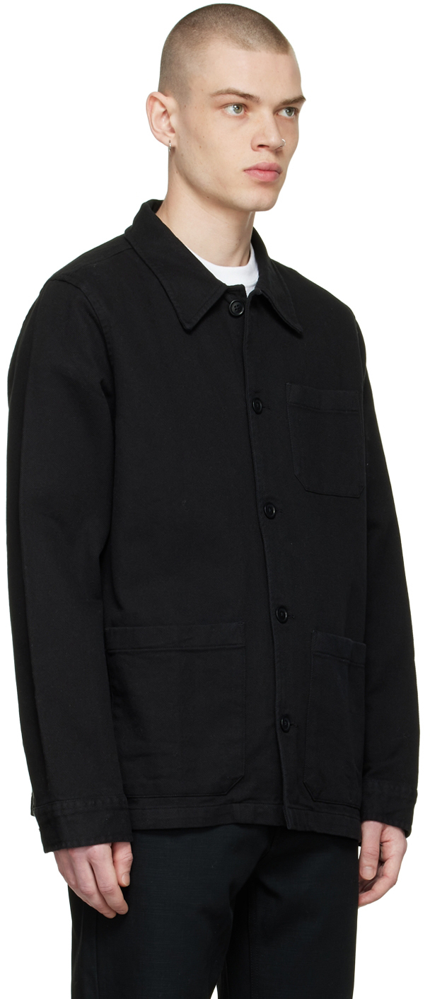 Nudie Jeans Black Barney Worker Jacket, $230 | SSENSE | Lookastic