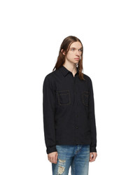 Saint Laurent Black Straight Studs Long Sleeve Shirt