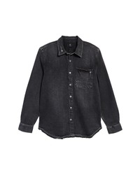 7 For All Mankind Distressed Button Up Overshirt