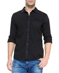 AG Adriano Goldschmied Long Sleeve Denim Shirt Black