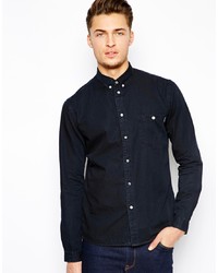 Paul Smith Jeans Shirt In Black Denim In Tailored Fit