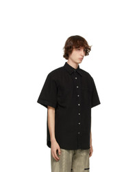 Schnaydermans Black Denim Oversized Short Sleeve Shirt