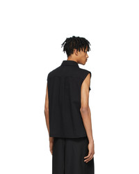 AMI Alexandre Mattiussi Black Denim Sleeveless Shirt