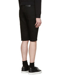 Givenchy Black Biker Denim Shorts