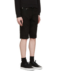 Givenchy Black Biker Denim Shorts