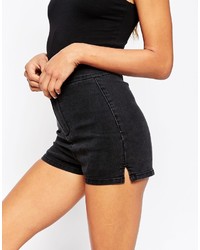Asos Collection Denim Kitty Hot Pant In Black