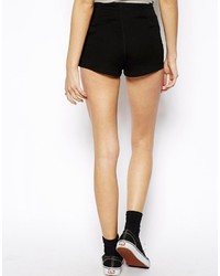 Asos Collection High Waist Denim Hot Pant In Clean Black