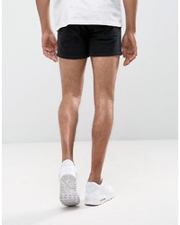 Asos Denim Shorts In Skinny Shorter Length In Black