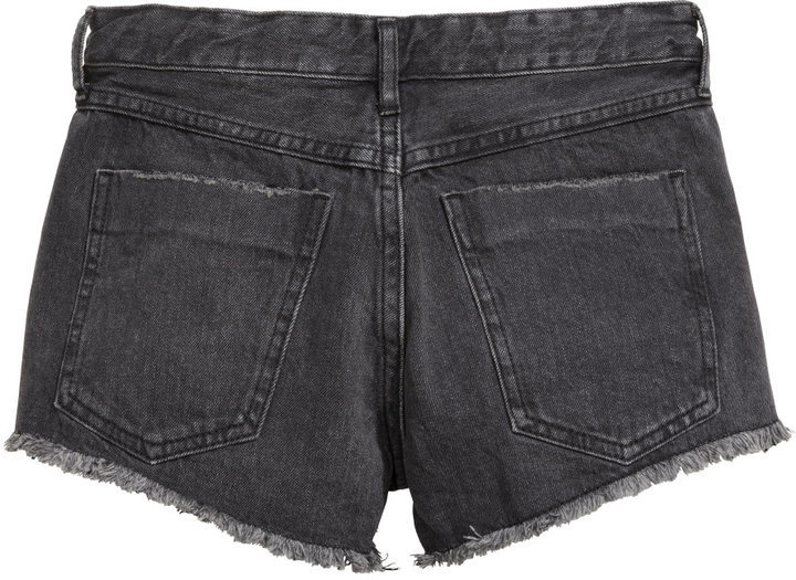 ladies black denim shorts