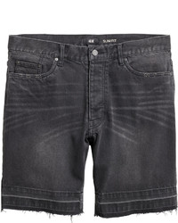 H&M Denim Shorts Nearly Black