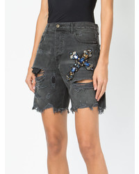 Faith Connexion Distressed Jewelled Cross Shorts