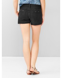 gap black denim shorts