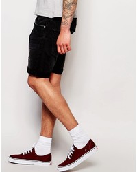 Jack and Jones Jack Jones Straight Fit Rip And Repair Denim Shorts